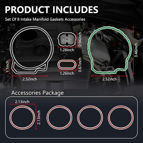 MS96351-1 Engine Intake Manifold Gasket Set for Chevrolet Cobalt HHR Malibu for Pontiac G5 G6 Solstice for Saturn Aura Ion Sky Vue 2.2L 2.4L 2006-2012, 24455112, 440500, 24038900, 117763901 in Saudi Arabia