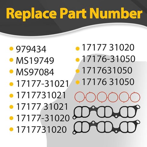 Engine Intake Manifold Gasket Set Compatible with 2006-2015 Lexus IS250 2.5L V6 Lower Upper Replace 17177-31021 17176-31050 1717731021 1717631050 MS19749 979434 in Saudi Arabia