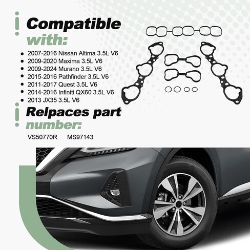 حشية مشعب السحب ومجموعة غطاء صمام المحرك لـ 2007-2016 Nissan Altima 2009-2020 Maxima 2009-2024 Murano 2015-2016 Pathfinder 2011-2017 Quest 2014-2016 QX60 2013 JX35 استبدال VS50770R MS97143 in Kuwait
