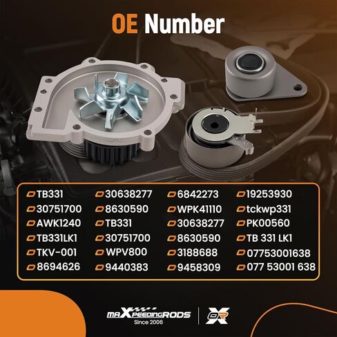 مجموعة حزام التوقيت maxpeedingrods مع مضخة مياه لفولفو S60 V70 S80 S40 V40 S70 XC90 C70 V70 XC70 1998-2010 9440383 3188688 WPV800 9458309 in Kuwait