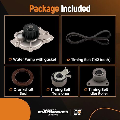 مجموعة حزام التوقيت maxpeedingrods مع مضخة مياه لفولفو S60 V70 S80 S40 V40 S70 XC90 C70 V70 XC70 1998-2010 9440383 3188688 WPV800 9458309 in Kuwait