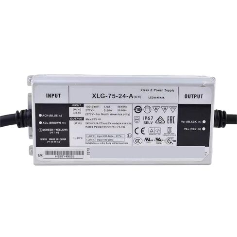 1 قطعة XLG-75-24-A 24 فولت 3.1A الجهد المستمر LED الإضاءة سائق Buit-in نشط PFC وظيفة AC-DC مقاوم للماء IP67 in Kuwait