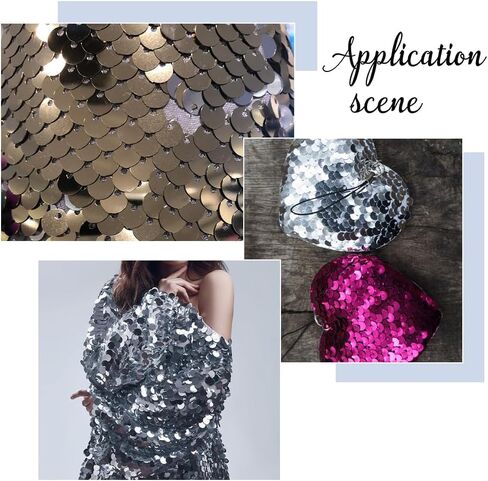 DICOSMETIC 1600Pcs 2 Colors 19mm Flat Round Sequin Paillettes Plastic Large Hole Sequins Gold Silver Metallic Sequins Large Loose Sequin for DIY Sewing Embroidery Earrings Crafts in Kuwait