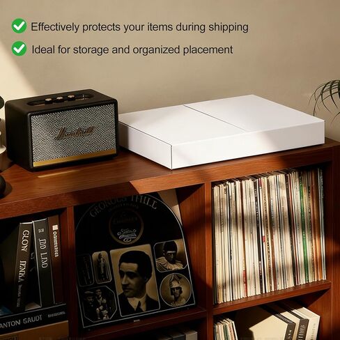 15 Sets Vinyl Record Mailers, 12.5" X 12.5" x 1" LP Shipping Mailer Boxes, White Vinyl Record Shipping Boxes with Foam Pouches, Fragile Stickers in Saudi Arabia