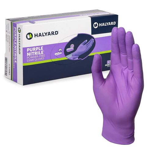HALYARD PURPLE NITRILE Dental Patient Exam Gloves, Non-Sterile, 5.9 mil, 9.5", Purple, Medium, 53432 (Box of 100) in Saudi Arabia