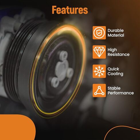 Maxpeedingrods التيار المتناوب قابض الضاغط عدة بكرة تحمل لفائف ل دودج داكوتا 3.7L 4.7L 2004-2007 in Kuwait