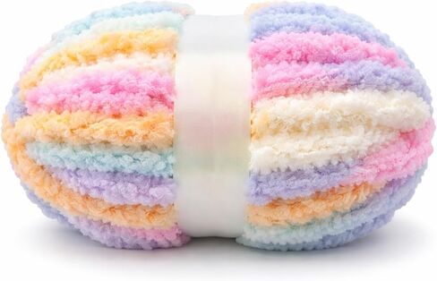 Bulky Chenille Yarn Super Soft, Thick Chunky Knitting Yarn for Hand Knitting 0.55LB in Kuwait