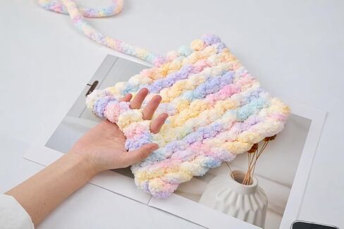 Bulky Chenille Yarn Super Soft, Thick Chunky Knitting Yarn for Hand Knitting 0.55LB in Kuwait