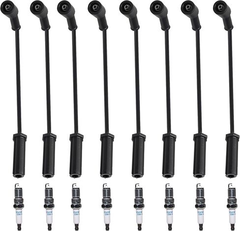Spark Plugs and Wires Kit, 41-962 Spark Plug 8PCS, 9748HH Spark Plugs Wires 8PCS, Compatible with Chevy GMC Cadillac Silverado Tahoe Suburban Sierra Yukon Escalade in Kuwait