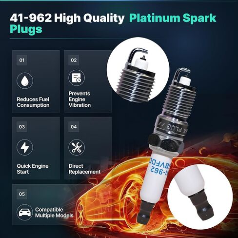 Spark Plugs and Wires Kit, 41-962 Spark Plug 8PCS, 9748HH Spark Plugs Wires 8PCS, Compatible with Chevy GMC Cadillac Silverado Tahoe Suburban Sierra Yukon Escalade in Kuwait