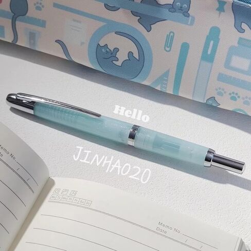 JINHAO 20 الجليد الأزرق الراتنج الصحافة قلم حبر EF بنك الاستثمار القومي الكتابة قلم حبر مع محول مدرسة مكتب القرطاسية هدية in Kuwait
