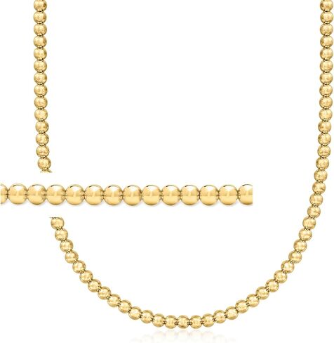 Pure Collection by Ross-Simons Italian 5mm 18kt Gold Over Sterling Bead Necklace. 16 inches in Saudi Arabia