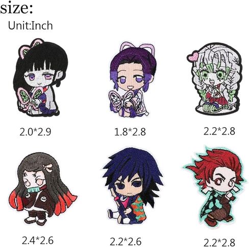 Iron on Patches for Clothing,19 Pieces Iron on Patches Anime Patches Embroidered Iron on Sew on Decorative Applique Patch Patches for DIY Jeans, Jackets, Shirts, Bag, Caps in Saudi Arabia