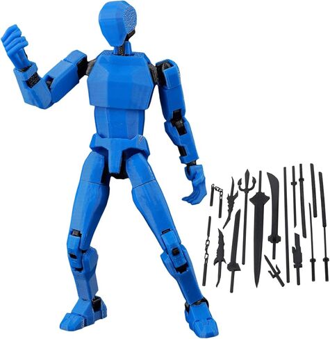 Mini Figures T 13 3D Printed Figurine Lucky Dummy 13 Robo Movable Poseable Multi-Jointed Already Assembled Full Body Movability Doll Desktop Decorations Purple 5.5 Inch in Kuwait
