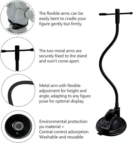 2 Pack Metal Adjustable Action Figure Flight Stand with Sticky Adhesive Base-Wall Mounted Stop Motion Rig for 6''-7'' Marvel Legends, Figure Display Holder Stand Compatible with HG RG SD SHF Gundam 1/144 Toy in Saudi Arabia
