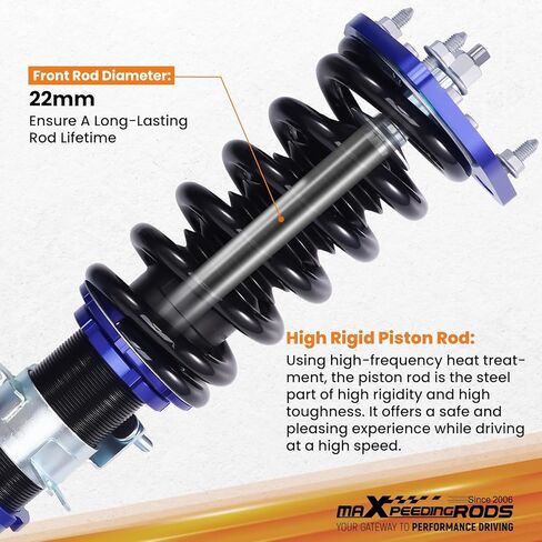 maXpeedingrods Coilovers for Nissan 350Z RWD 2003-2008, for Infiniti G35 RWD 2003-2007, Height Adjustable Coil-overs Suspension Kit, Preset Damping Coilovers Lowering Kit, Blue in Kuwait