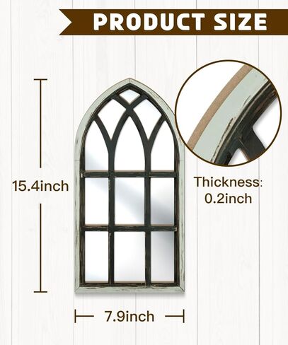 Putuo Decor Set of 2 Gothic Arch Window Frame Wall Decor with Acrylic Mirror Vintage White Cathedral Style for Farmhouse Bedroom Entryway in Saudi Arabia