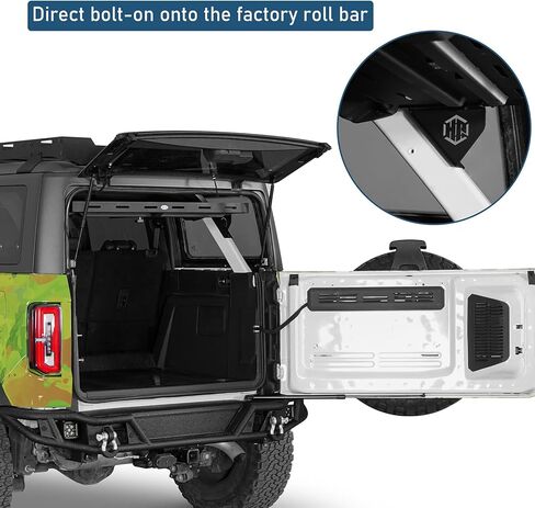 Hooke Road Bronco Trunk Upper Basket Cargo Rack for 2021-2026 Ford Bronco 4-Door Hardtop (Exclude Bronco Sport), Offroad Steel Luggage Carrier Storage Shelf Tray in Kuwait