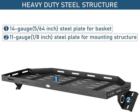 Hooke Road Bronco Trunk Upper Basket Cargo Rack for 2021-2026 Ford Bronco 4-Door Hardtop (Exclude Bronco Sport), Offroad Steel Luggage Carrier Storage Shelf Tray in Kuwait
