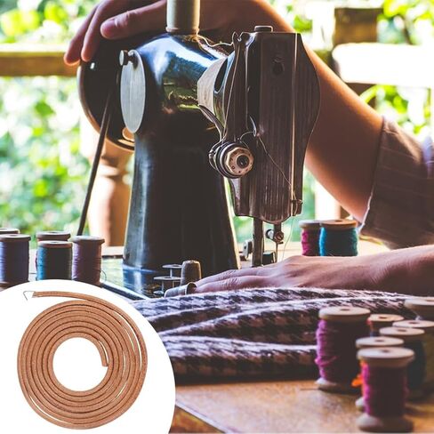 2 ياردة 0.2 بوصة من الجلد الطبيعي أجزاء الدواسة العالمية مع خطاف الدواسة ماكينة الخياطة حزام ماكينة الخياطة استبدال الحزام الجلدي للمنزل المغني in Kuwait