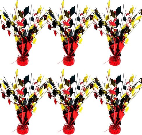 FUBININA 6 Pcs 2026 Graduation Table Centerpiece Party Decoration Metallic Gleam ’N Foil Spray Table Decor Burst Glitter Grad Caps Tabletop Centerpiece Graduation Party Favor, Blue Silver Black in Saudi Arabia