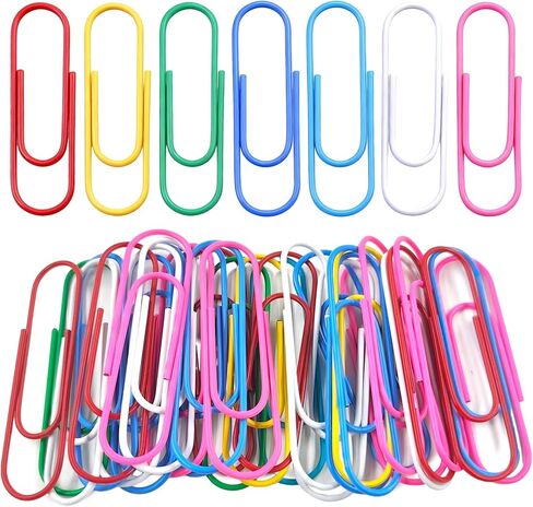 40 Pack 4 Inches Jumbo Paper Clips,Super Large Paperclips Colored,Vinyl Coated Multicolored Extra Clips,Paperclips Paperwork Ideal for Home School Office (7 Color) in Saudi Arabia