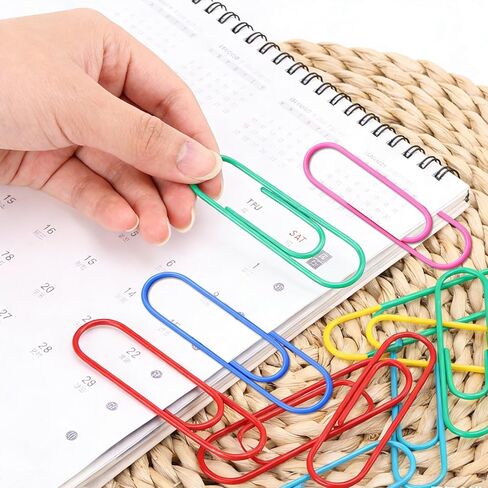 40 Pack 4 Inches Jumbo Paper Clips,Super Large Paperclips Colored,Vinyl Coated Multicolored Extra Clips,Paperclips Paperwork Ideal for Home School Office (7 Color) in Saudi Arabia