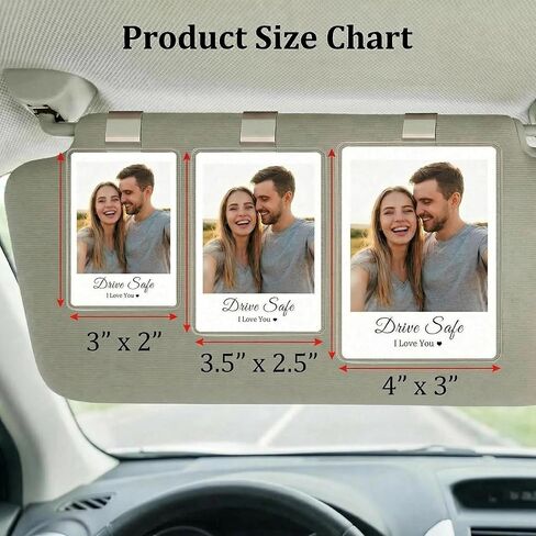 A Gift for the Father on Father's Day Custom Acrylic car Sun Visor Photo Holder with Personalized Text and Photos. A Stylish car Interior Accessory and Thoughtful Gift Option.2 Pack in Saudi Arabia