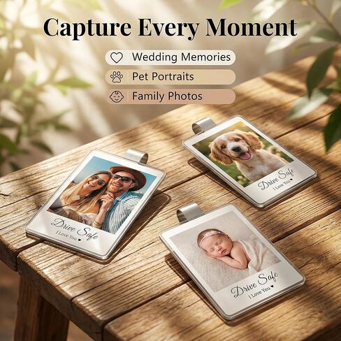 A Gift for the Father on Father's Day Custom Acrylic car Sun Visor Photo Holder with Personalized Text and Photos. A Stylish car Interior Accessory and Thoughtful Gift Option.2 Pack in Saudi Arabia