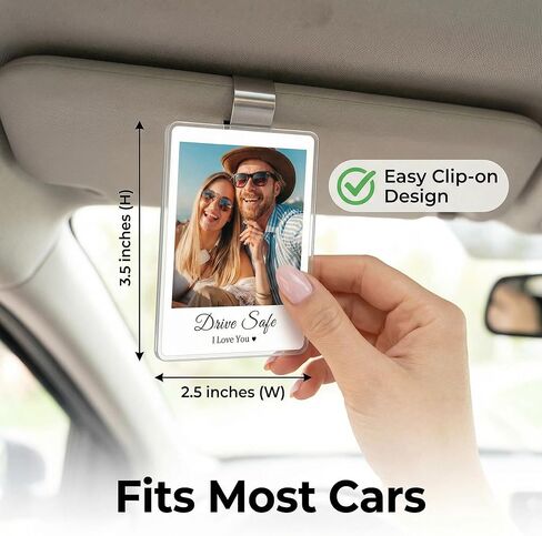 A Gift for the Father on Father's Day Custom Acrylic car Sun Visor Photo Holder with Personalized Text and Photos. A Stylish car Interior Accessory and Thoughtful Gift Option.2 Pack in Saudi Arabia
