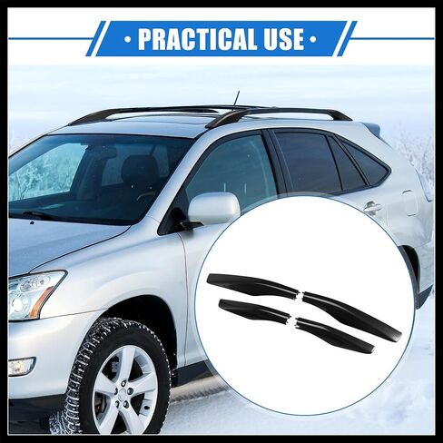 4pcs Car Roof Rack Side Rails End Cover Cap Compatible for Lexus RX350 RX400h RX330 2003-2009, Durable Plastic Black Cargo Rack Legs Protection Durable Material in Kuwait