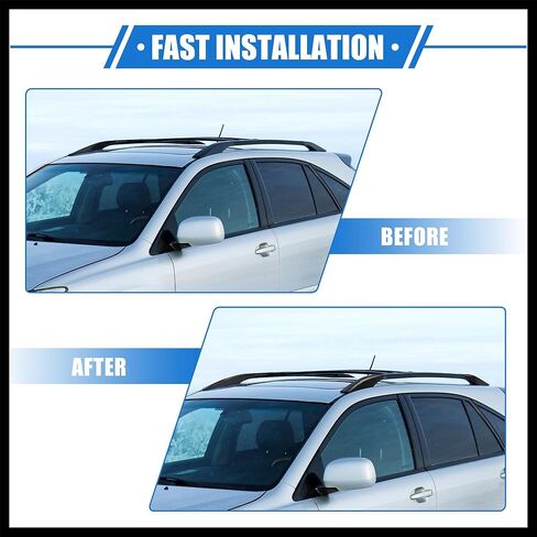 4pcs Car Roof Rack Side Rails End Cover Cap Compatible for Lexus RX350 RX400h RX330 2003-2009, Durable Plastic Black Cargo Rack Legs Protection Durable Material in Kuwait