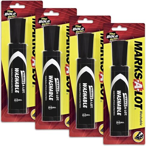 AVERY Marks A Lot Jumbo Washable Marker, Chisel Tip, 1 Black Marker, Great for Large Signs and Posters (24158) in Saudi Arabia