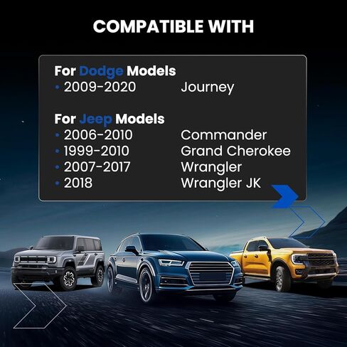 فواصل عجلات 2 بوصة 5x127 مم متوافقة مع Jeep 07-17 Wrangler JK 2018، Commander 06-10، Grand Cherokee 99-10، متوافقة مع Dodge Journey 09-20، 71.5 مم تتحمل 1/2x20 و5x5 HubCentric، 4 قطع in Kuwait