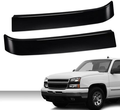 G-PLUS زخرفة شبكية أمامية متوافقة مع 2003-2007 Chevy Silverado 1500 2500 3500 للسائق والراكب مجموعة حواف الشبكة الجانبية GM1212104 GM1213104 أسود in Kuwait