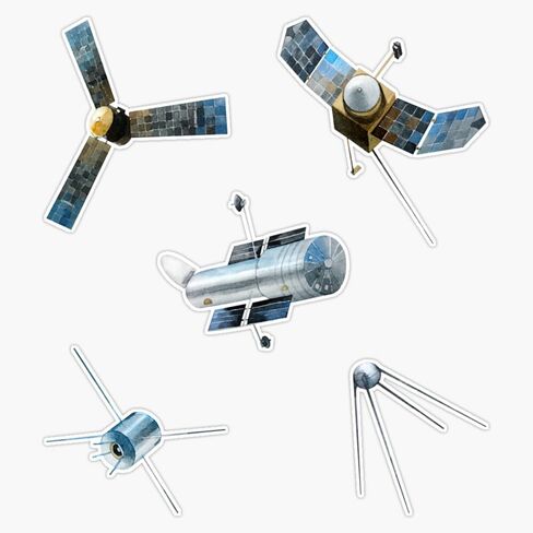 MAGNET Watercolor Satellites Set Magnetic Vinyl Sticker Decal Magnet 5" in Saudi Arabia