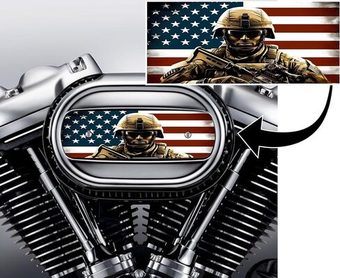 أجزاء دورة Kustom صورة مخصصة/صورة غطاء منظف الهواء. يستبدل جهاز تهوية المخزون Harley Davidson M8 / 114 Insert. in Kuwait