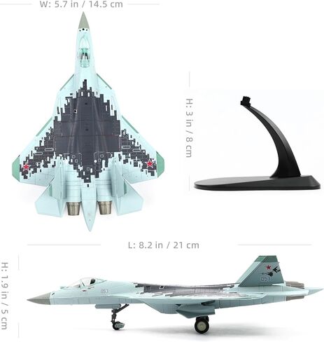 NUOTIE 1/100 SU-57 طائرة روسية Sukhoi Fighter Diecast مجموعة نماذج معدنية - نموذج ما قبل البناء لمجموعات المتحمسين للبالغين أو الهدايا in Kuwait