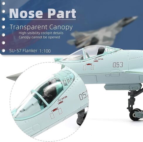 NUOTIE 1/100 SU-57 طائرة روسية Sukhoi Fighter Diecast مجموعة نماذج معدنية - نموذج ما قبل البناء لمجموعات المتحمسين للبالغين أو الهدايا in Kuwait