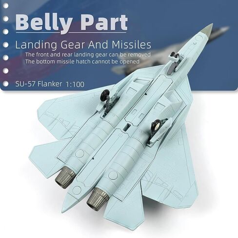 NUOTIE 1/100 SU-57 طائرة روسية Sukhoi Fighter Diecast مجموعة نماذج معدنية - نموذج ما قبل البناء لمجموعات المتحمسين للبالغين أو الهدايا in Kuwait