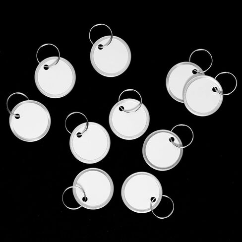 100 Pieces Metal Rim Tags Key Tag Round Paper Tags with Metal Rings White Key Tag for Car Keys Door Keys for Home Office in Saudi Arabia