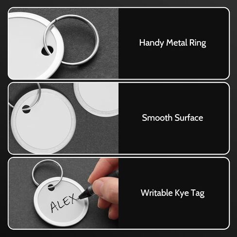 100 Pieces Metal Rim Tags Key Tag Round Paper Tags with Metal Rings White Key Tag for Car Keys Door Keys for Home Office in Saudi Arabia