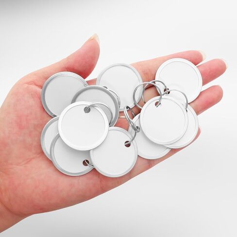 100 Pieces Metal Rim Tags Key Tag Round Paper Tags with Metal Rings White Key Tag for Car Keys Door Keys for Home Office in Saudi Arabia