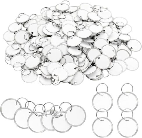 100 Pieces Metal Rim Tags Key Tag Round Paper Tags with Metal Rings White Key Tag for Car Keys Door Keys for Home Office in Saudi Arabia