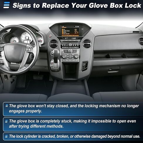 مجموعة مزلاج صندوق القفازات لهوندا أوديسي 2005 2006 2007 2008 2009 2010 3.5L V6 مقبض مزلاج صندوق القفازات الرمادي مع مفاتيح استبدال 77540-SHJ-A01ZC مجموعة أسطوانة قفل صندوق القفازات in Kuwait