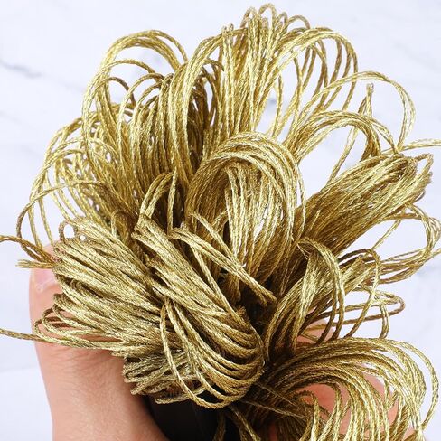 TIESOME 12 Skeins Metallic Embroidery Floss, Gold Embroidery Floss, Shiny Polyester Thread for Embroiderys, Cross Stitch, Friendship Bracelets, Sewing Crafts in Kuwait
