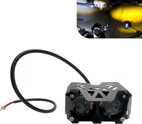 Car LED Pod Lights, Dual Color Super Spot Auxiliary Off Road Lamp, 12V LED Brightness Beam Off-Road Driving Led Light Bar with Screws and Nuts, Universal for Most Cars Trucks ATVs Pickups in Kuwait