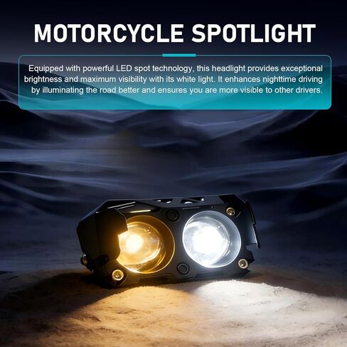 Car LED Pod Lights, Dual Color Super Spot Auxiliary Off Road Lamp, 12V LED Brightness Beam Off-Road Driving Led Light Bar with Screws and Nuts, Universal for Most Cars Trucks ATVs Pickups in Kuwait