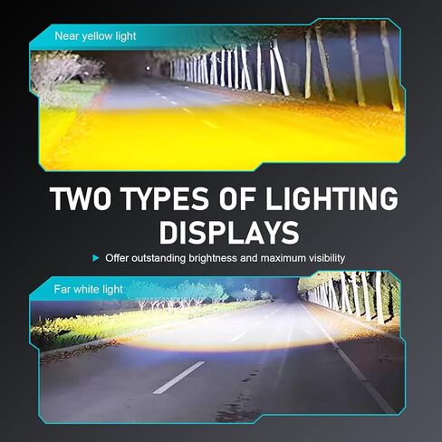 Car LED Pod Lights, Dual Color Super Spot Auxiliary Off Road Lamp, 12V LED Brightness Beam Off-Road Driving Led Light Bar with Screws and Nuts, Universal for Most Cars Trucks ATVs Pickups in Kuwait