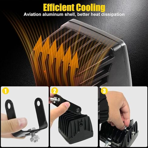 4 Inch 60W LED Pod Lights, 6 Modes Amber White Dual Color Strobe Cube LED Auxiliary Driving Offroad Light Bar Spot Flood Combo Flashing Shooter Fog Lights Pod for Tucks ATV UTV Jeep Boat in Saudi Arabia